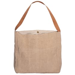 Karma Cotton/Jute/Leather Linen Tote Bag