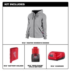 Milwaukee M12 S Long Sleeve Women's Heated Hoodie Kit Gray