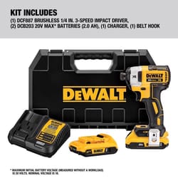 DeWalt 20V MAX 20 V Brushless 3-Speed Impact Driver Kit (Battery & Charger)
