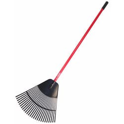 Bully Tools 63 in. 26 Tine Poly Leaf Rake Fiberglass Handle