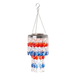 Glitzhome 19.12 in. H X 5.5 in. W X 5.5 in. L Multicolored Acrylic/Iron Solar Lighted Hanging Decor