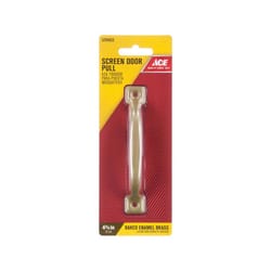 Ace 4.8 in. L Bright Brass Gold Steel Screen Door Pull