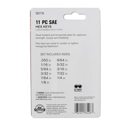 Ace SAE L-Handle Hex L-Key Set 11 pc