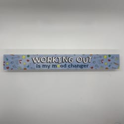 Shelf Sentiment 1.75 in. H X 11.75 in. W X 2.125 in. L Multicolored Wood Working Out