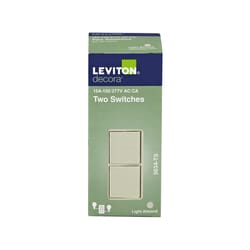 Leviton Decora 15 amps Single Pole Combination AC Quiet Switch Light Almond 1 pk