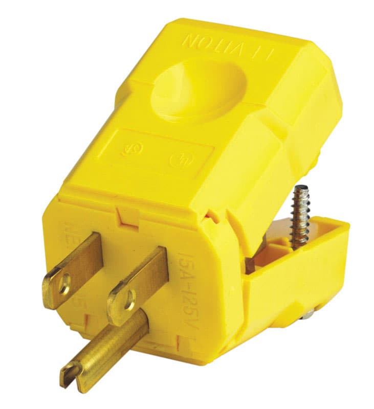 Leviton Industrial Nylon Grounding Plug 5-15P 18-10 AWG 2 Pole 3 Wire - 05256-0VY - Electrical Switches  sku 05256-0VY