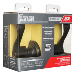 Ace Wave Lever Oil Rubbed Bronze Entry Door Knob 1-3/4 in.