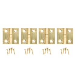 National Hardware 1 in. L Brass-Plated Door Hinge 4 pk