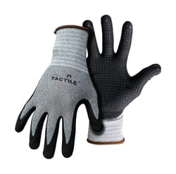 Boss Tactile Men's Indoor/Outdoor Dotted and Dipped Work Gloves Black/Gray L 1 pair