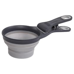 Dexas Gray Rubber 1 cups Pet Food Scoop For All Animals