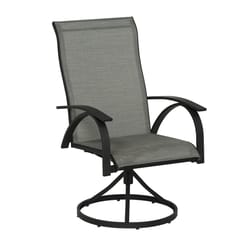 Living Accents Roscoe Black Steel Frame Sling Swivel Chair