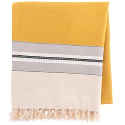 Karma 60 in. W X 50 in. L Mustard Cotton Beach Throw Blanket