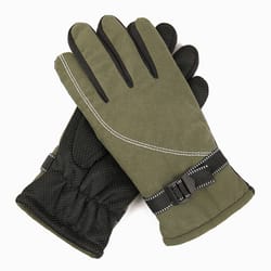 Mad Man One Size Fits All Faux suede/Cotton/Acrylic blend Green Cold Weather Gloves