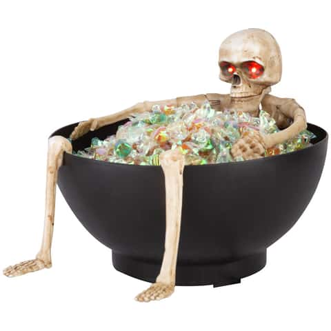 Candy and Snack Bowl with Metal Skeleton Hands