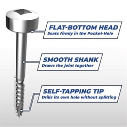 Kreg No. 7 X 1 in. L Square Zinc-Plated Pocket-Hole Screw 100 pk