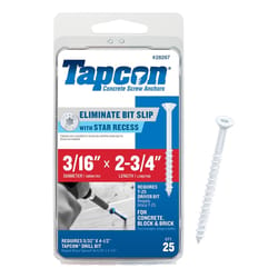 Tapcon 3/16 in. in. X 2-3/4 in. L Star Flat Head High/Low Concrete Screws