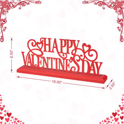 Glitzhome Happy Valentine's day Table Decor Wood/Metal 1 box