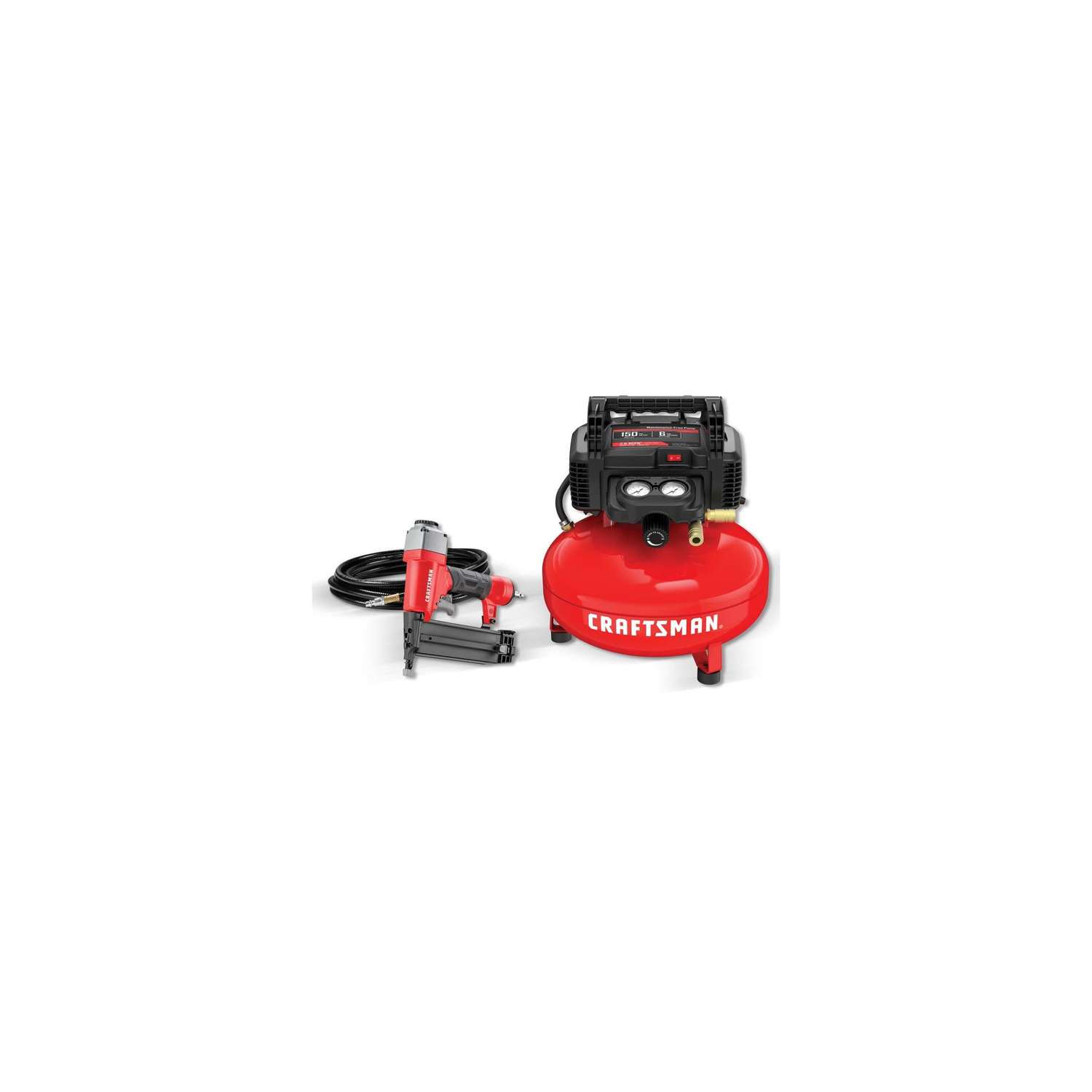 Craftsman 6 gal. Pancake Portable Brad Nailer and Air Compressor Combo ...