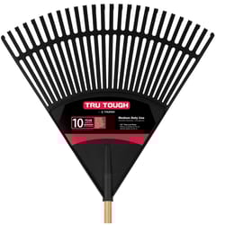 Truper Tru-Tough 66.5 in. 26 Tine Poly Leaf Rake Wood Handle