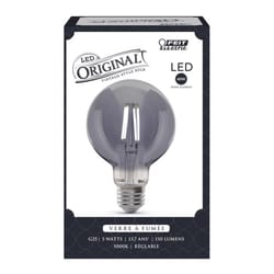 Feit G25 E26 (Medium) Filament LED Bulb Smoke Daylight 40 Watt Equivalence 1 pk