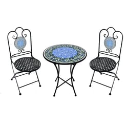 Infinity Infinity 3 pc Black Steel Casual Bistro Set