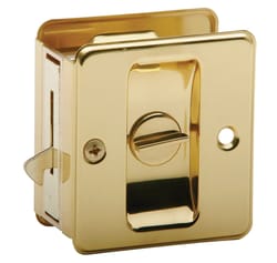 Schlage 1.75 in. D Bright Brass Gold Solid Brass Pocket Door Privacy Lock 1 pc