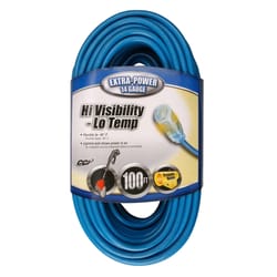 Coleman Cable Outdoor 100 ft. L Blue Extension Cord 14/3 SJTW