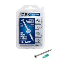 GRK Fasteners R4 No. 10 in. X 3-1/8 in. L Star Flat Head W-Cut Multi-Purpose Screws