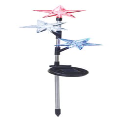 Alpine Multicolored Acrylic 33.25 in. H X 5.5 in. L X 3.5 in. W Star Solar Star Trio Garden Stake