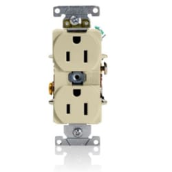 Leviton 15 amps 125 V Duplex Ivory Outlet 5-15R 1 pk