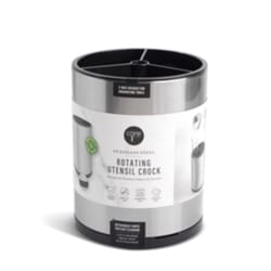 Core Kitchen Black Stainless Steel Rotating Utensil Crock