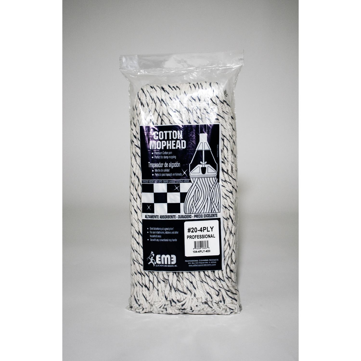 Elite Mops and Brooms 20 Cut End Cotton Mop Refill 1 pk Mfr 1044PLY