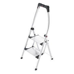 Hailo 50 in. H X 20.5 in. W X 5.9 in. D 330 lb. capacity 2 step Aluminum Folding Step Stool