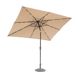 Sun-Ray 9x7 ft. Tiltable Taupe Solar Lighted Umbrella