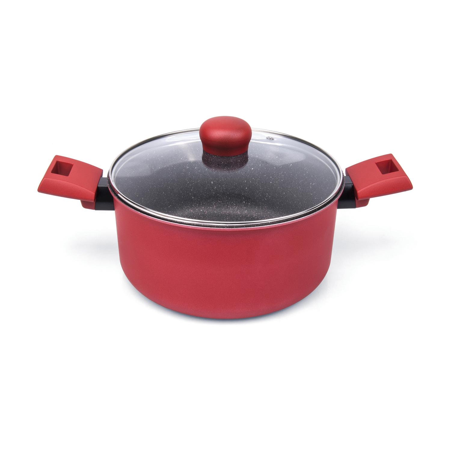 Moneta IUNO Riviera Aluminum Dutch Oven 8.5 in. 3 qt Red Sansujyuku sansujyuku.com