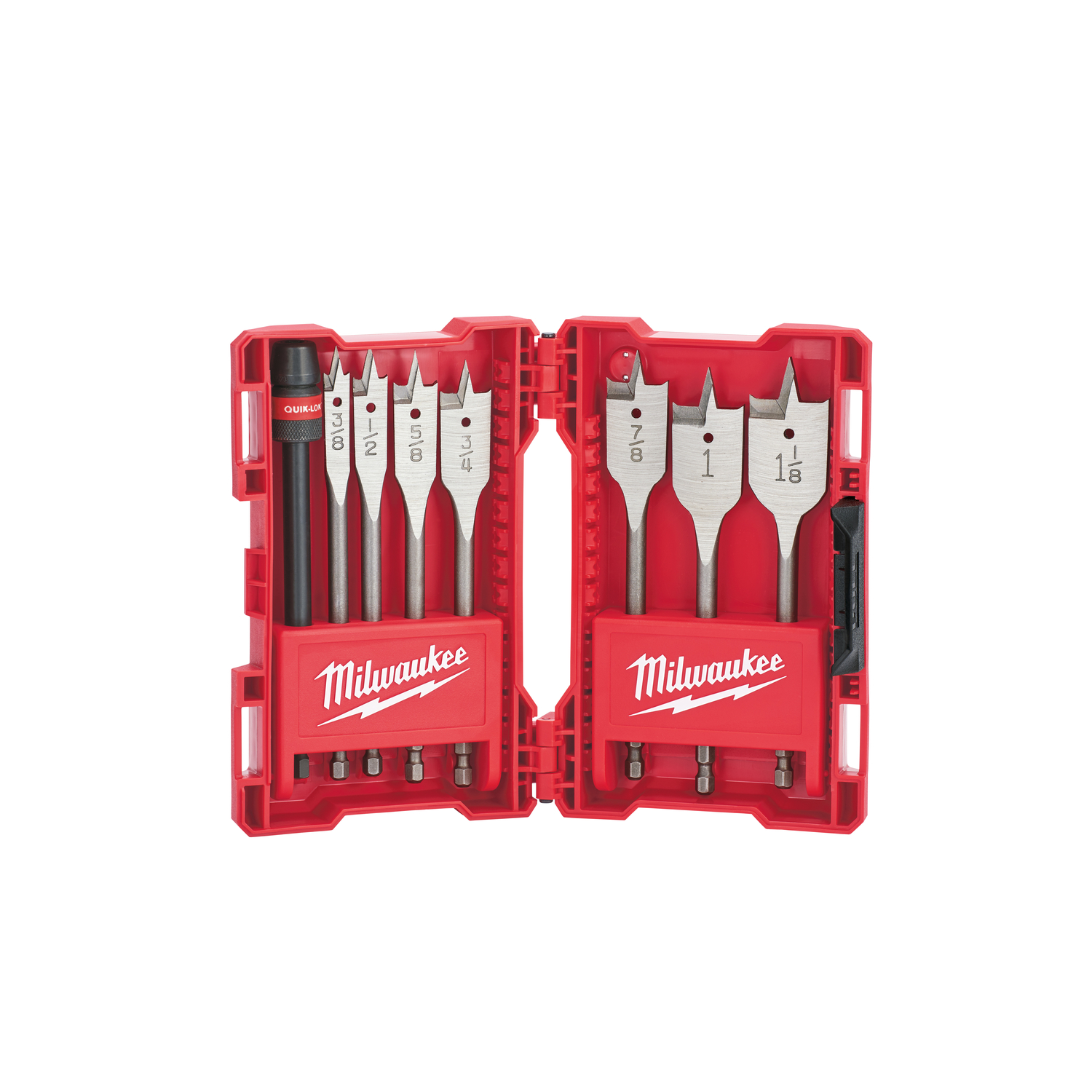 Milwaukee Quik-Lok 6 in. L Flat Boring Auger Bit Set Carbon Steel 8 pc