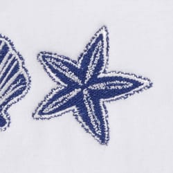 Avanti Linens Blue/White Cotton Fanshell and Starfish Hand Towel 1 pc