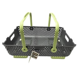 Kajo 21 in. L X 14 in. W X 6 in. H Gray/Lime Tote Basket