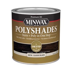 Minwax PolyShades Semi-Transparent Satin Classic Black Oil-Based Stain/Polyurethane Finish 0.5 pt