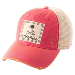 Karma Hello Sunshine Trucker Hat Beige/Pink One Size Fits Most