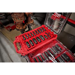 Milwaukee Shockwave 3/8 in. drive Metric 6 Point Impact Rated Socket Set 19 pc