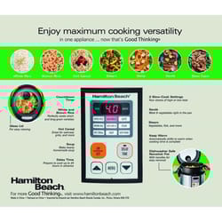 Hamilton Beach 4.5 qt Silver Stainless Steel Programmable Multi-Cooker