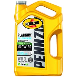 Pennzoil Platinum 0W-20 Gasoline Synthetic Motor Oil 5 qt 1 pk