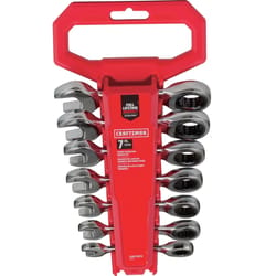 Craftsman 12 Point Metric Stubby Ratcheting Combination Wrench Set 7 pc