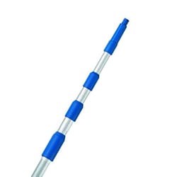 Ettore Telescoping 11 ft. L X 1.12 in. D Aluminum Extension Pole Silver/Blue