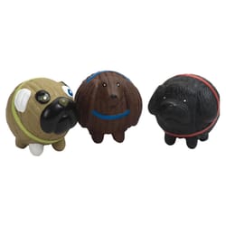 HuggleHounds Ruff-Tex Assorted Rubber Finbar, Wally & Puggie Dog Toy Small 3 pk