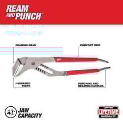 Milwaukee Ream & Punch 16 in. Forged Alloy Steel Straight-Jaw Pliers