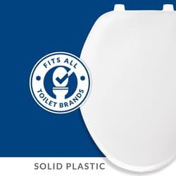 Mayfair by Bemis Elongated White Plastic Toilet Seat