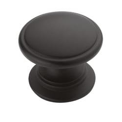 Amerock Allison Round Furniture Knob 1-1/4 in. D Flat Black 1 pk