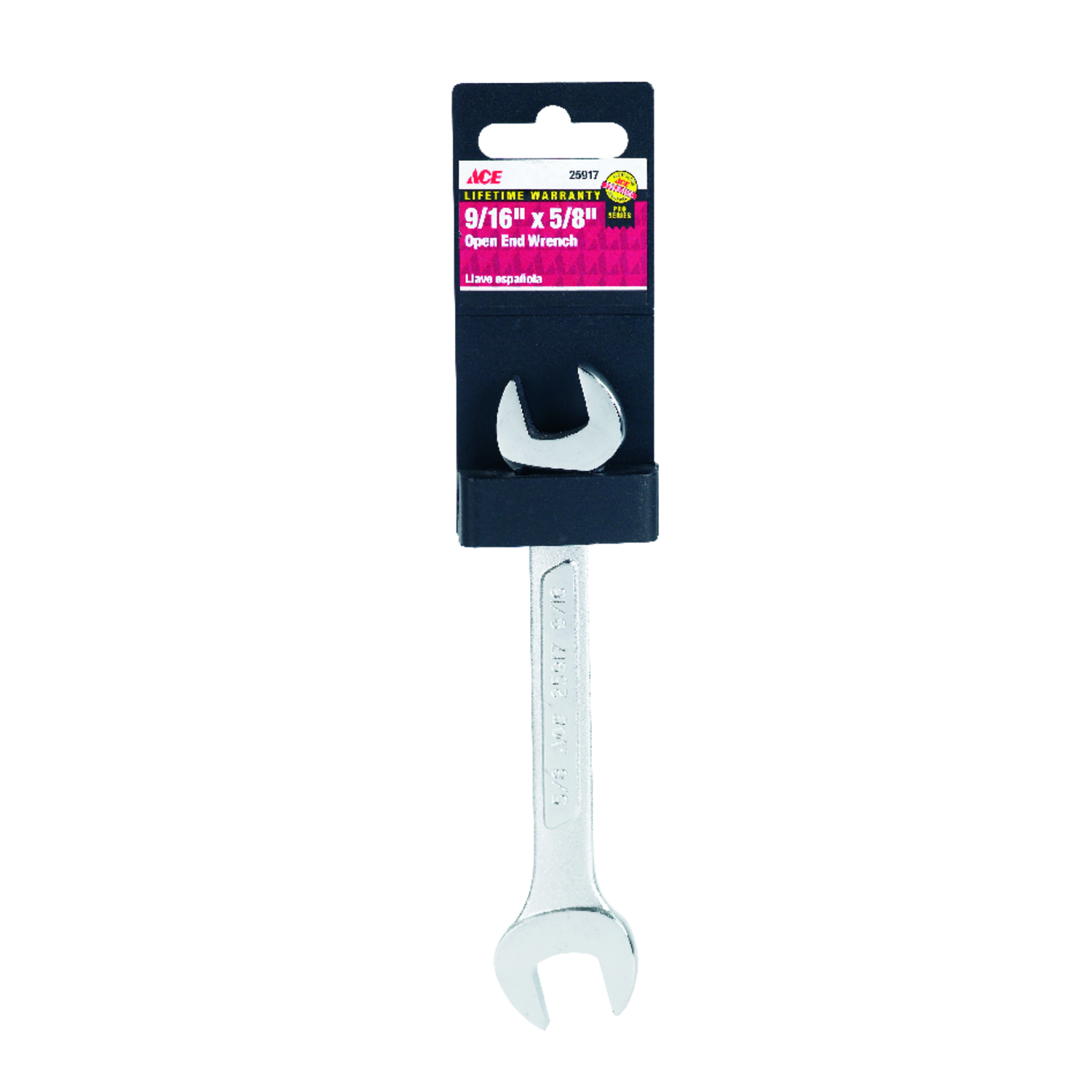 Ace Pro Series 9/16 in. X 5/8 in. SAE Open End Wrench 7.4 in. L 1 pc -  25917